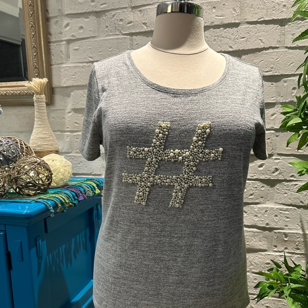 Gray Lane Bryant “Hashtag” T-Shirt 18/20 EUC